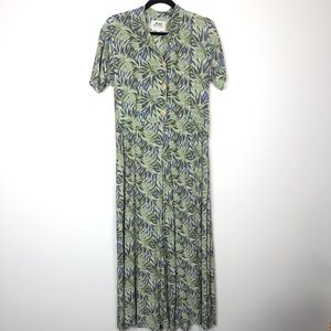 Flax Maxi Dress with Tropica Insect Beetle Print